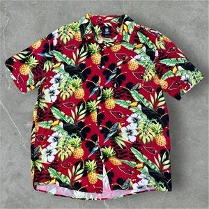 Arizona Cardinals NFL Hawaiian Shirt Mens Large Viscose Tropical Vacation Button